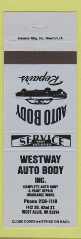 Matchbook Cover - Westway Auto Body West Allis WI
