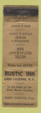 Matchbook Cover - Rustic Inn Lake Luzerne NY WORN