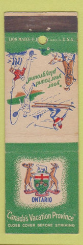 Matchbook Cover - Ontario Tourism Toronto ON