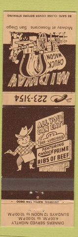 Matchbook Cover - Midway Chuck House San Diego CA