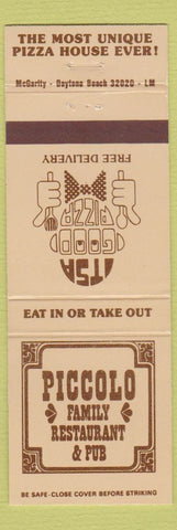 Matchbook Cover - Piccolo Restuarant Pizza Daytona Beach FL