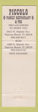 Matchbook Cover - Piccolo Restuarant Pizza Daytona Beach FL