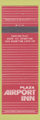Matchbook Cover - Plaza Airport Inn Millbrae CA