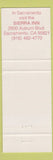 Matchbook Cover - Plaza Airport Inn Millbrae CA