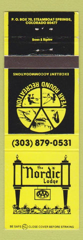 Matchbook Cover - Nordic Lodge Steamboat Springs Colorado