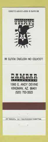 Matchbook Cover - Dambar Steakhouse Kingmaz AZ