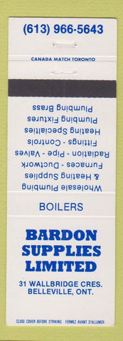 Matchbook Cover - Bardon Supplies Limited Belleville ON