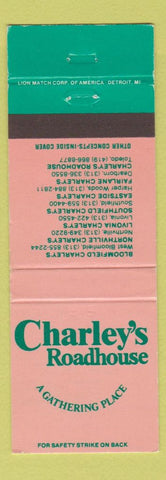 Matchbook Cover - Charley's Roadhouse Livonia West Bloomfield Harper Woods