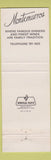 Matchbook Cover - Montemurros Restaurant Pittsburgh Sharpsburg PA