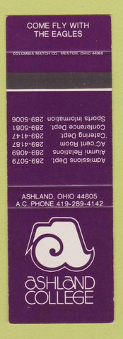 Matchbook Cover - Ashland College OH Eagles SAMPLE