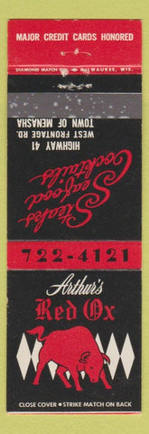Matchbook Cover - Arthur's Red Ox Menasha WI