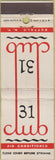 Matchbook Cover - 31 Club Buffalo NY