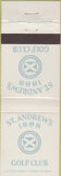 Matchbook Cover - St Andrew's Golf Club Hastings on Hudson NY