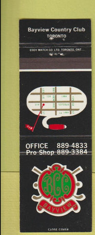 Matchbook Cover - Bayview Country Club Toronto ON golf