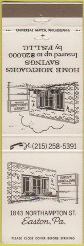 Matchbook Cover - Fairview Savings Loan Easton PA