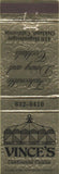 Matchbook Cover - Vince's Restaurant Oakland CA