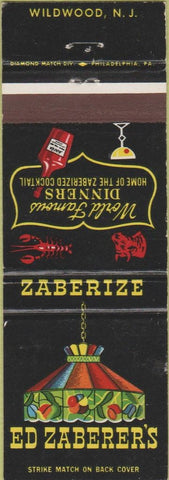 Matchbook Cover - Ed Zaberer's Wildwood NJ