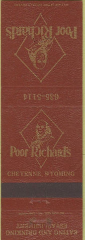 Matchbook Cover - Poor Richard's Cheyenne WY restaurant Chinese girlie