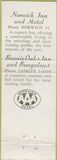 Matchbook Cover - Bonnie Oaks Norwich Inn VT Fairlee