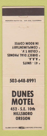 Matchbook Cover - Dunes Motel Hillsboro OR