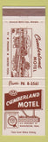 Matchbook Cover - Cumberland Motel Manchester TN