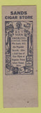 Matchbook Cover - Sands Cigar Store Juniata PA Setter Dog billiards
