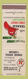 Matchbook Cover - Texaco oil gas Boysen's San Luis Obispo CA