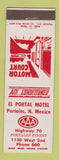Matchbook Cover - El Portal Motel Portales NM low phone #