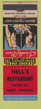 Matchbook Cover - Nell's Restaurant Perry GA low phone # girlie