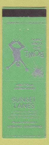 Matchbook Cover - Sunset Lanes Bowling Sterling Colorado