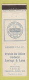 Matchbook Cover - Prairie Du Chien Savings Loan WI