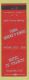 Matchbook Cover - Hotel ST Francis Susanville CA French Basque