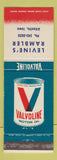 Matchbook Cover - Valvoline Motor Oil Levine's Rambler Atlantic IA