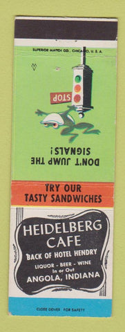 Matchbook Cover - Heidelberg Cafe Angola IN