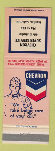 Matchbook Cover - Chevron oil gas Meeker Colorado low phone #