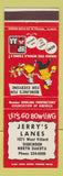 Matchbook Cover - Jerry's Lanes bowling Dickinson ND