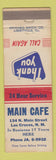 Matchbook Cover - Main Cafe Las Cruces NM