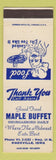 Matchbook Cover - Maple Buffet Knoxville IA