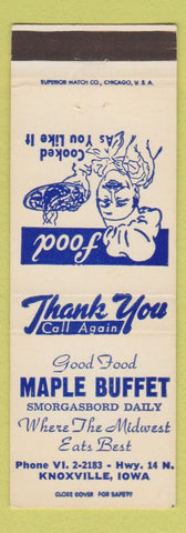 Matchbook Cover - Maple Buffet Knoxville IA