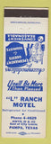 Matchbook Cover - L Ranch Motel Pampa TX