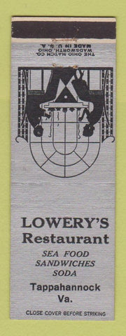 Matchbook Cover - Lowery's Restaurant Tappahannock VA