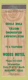Matchbook Cover - Woods Motel McKinney TX