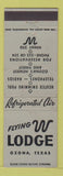 Matchbook Cover - Flying W Lodge Ozona TX
