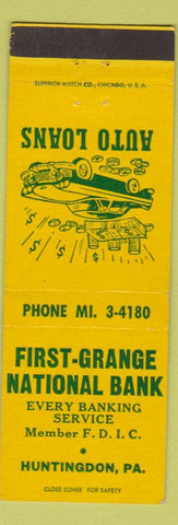 Matchbook Cover - First Grange National Bank Huntingdon PA