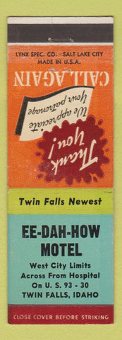 Matchbook Cover - Ee Dah How Motel Twin Falls ID