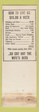 Matchbook Cover - Rick's Ice Cold Beer Manti UT