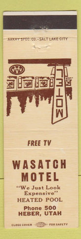 Matchbook Cover - Wasatch Motel Heber UT low phone #