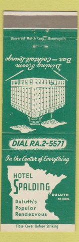 Matchbook Cover - Hotel Spaulding Duluth MN