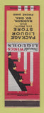 Matchbook Cover - Package Liquor Store Madison SD deco stock graphics