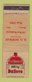 Matchbook Cover - Fire Dome 8 Desoto RO Bowman Medina OH
